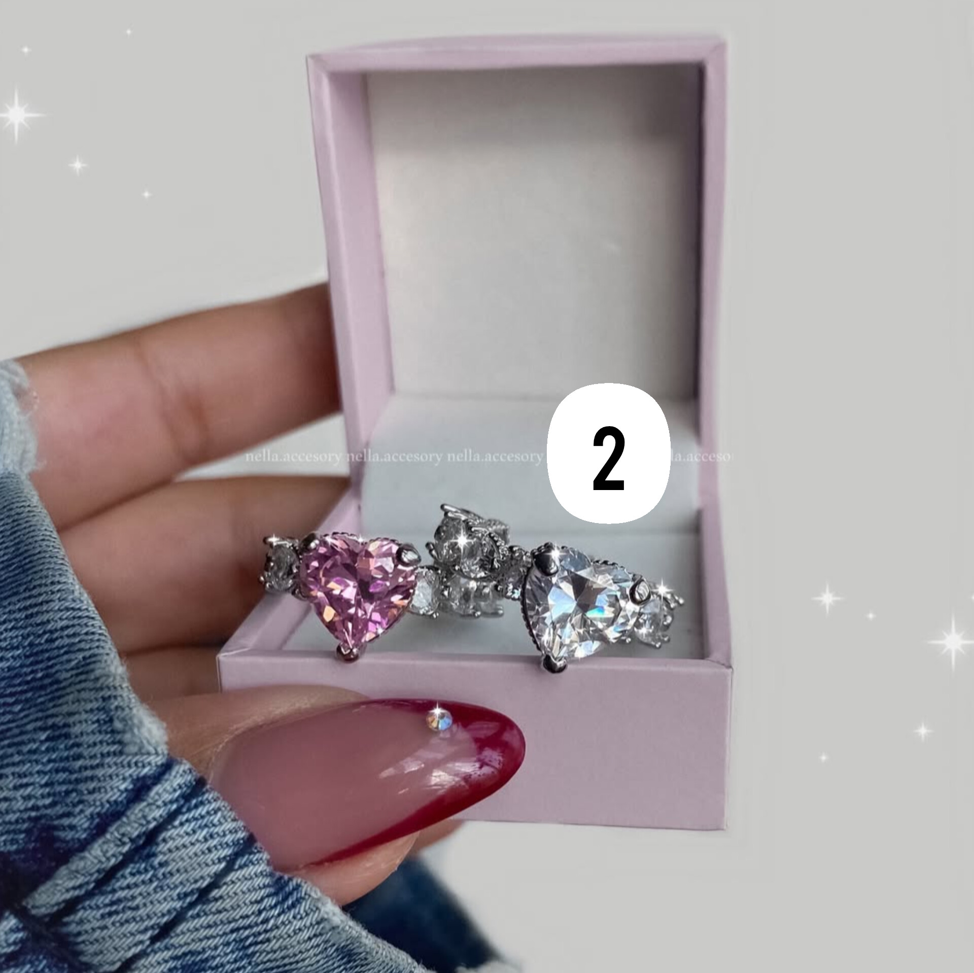 انگشتر قلب سفید