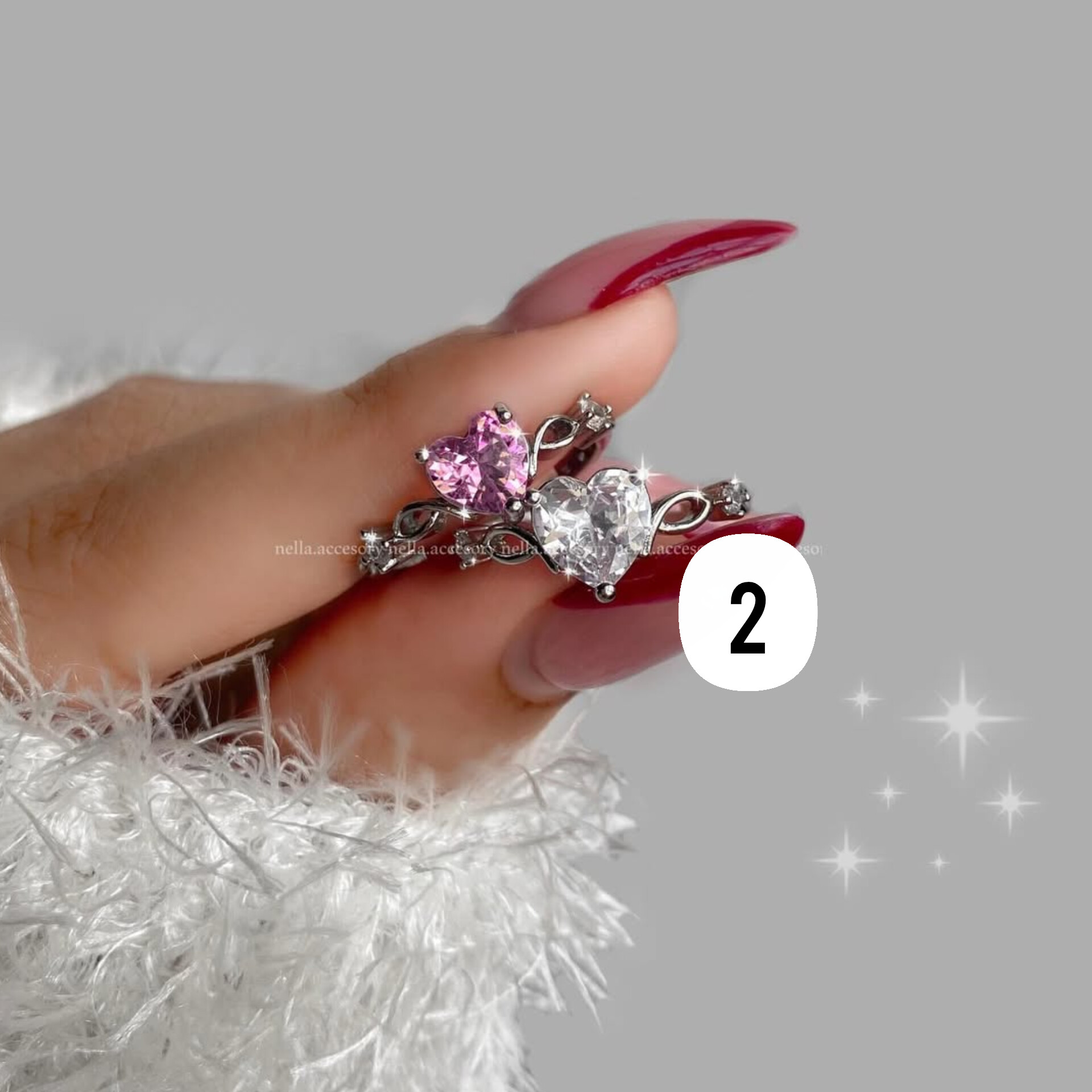 انگشتر قلب سفید